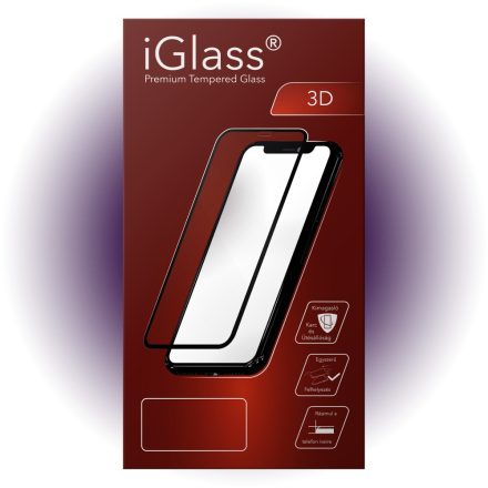 IGLASS 3D ROUND teljeskijelzős üvegfólia - iPhone 13 Pro Max, iPhone 14 Plus